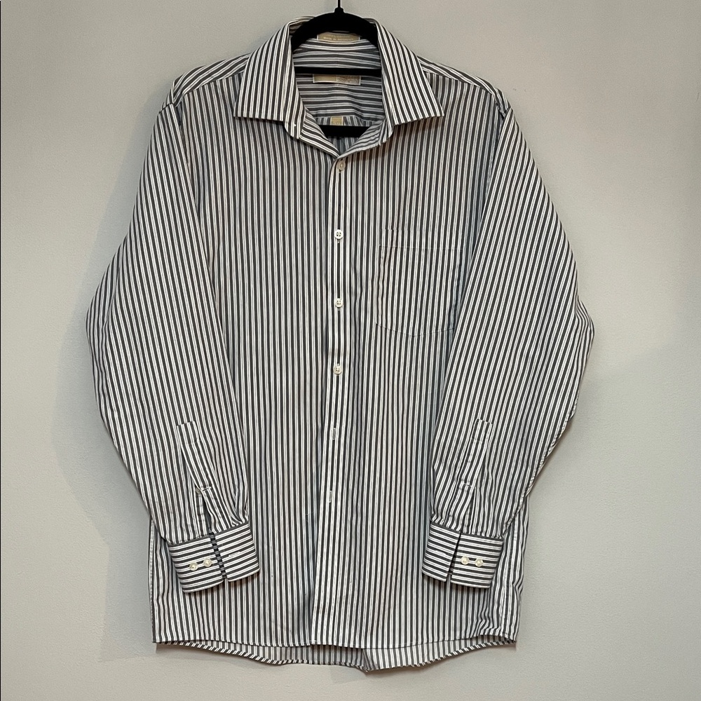 MICHAEL Michael Kors Striped Dress Shirt Size 151/2 32/33 100%Cotton Regular Fit